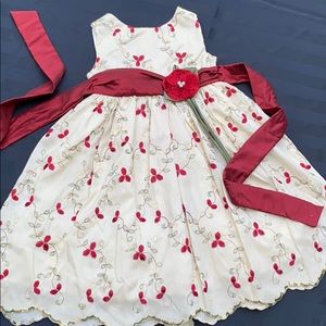 Red Flowered Holiday / Christmas Dress